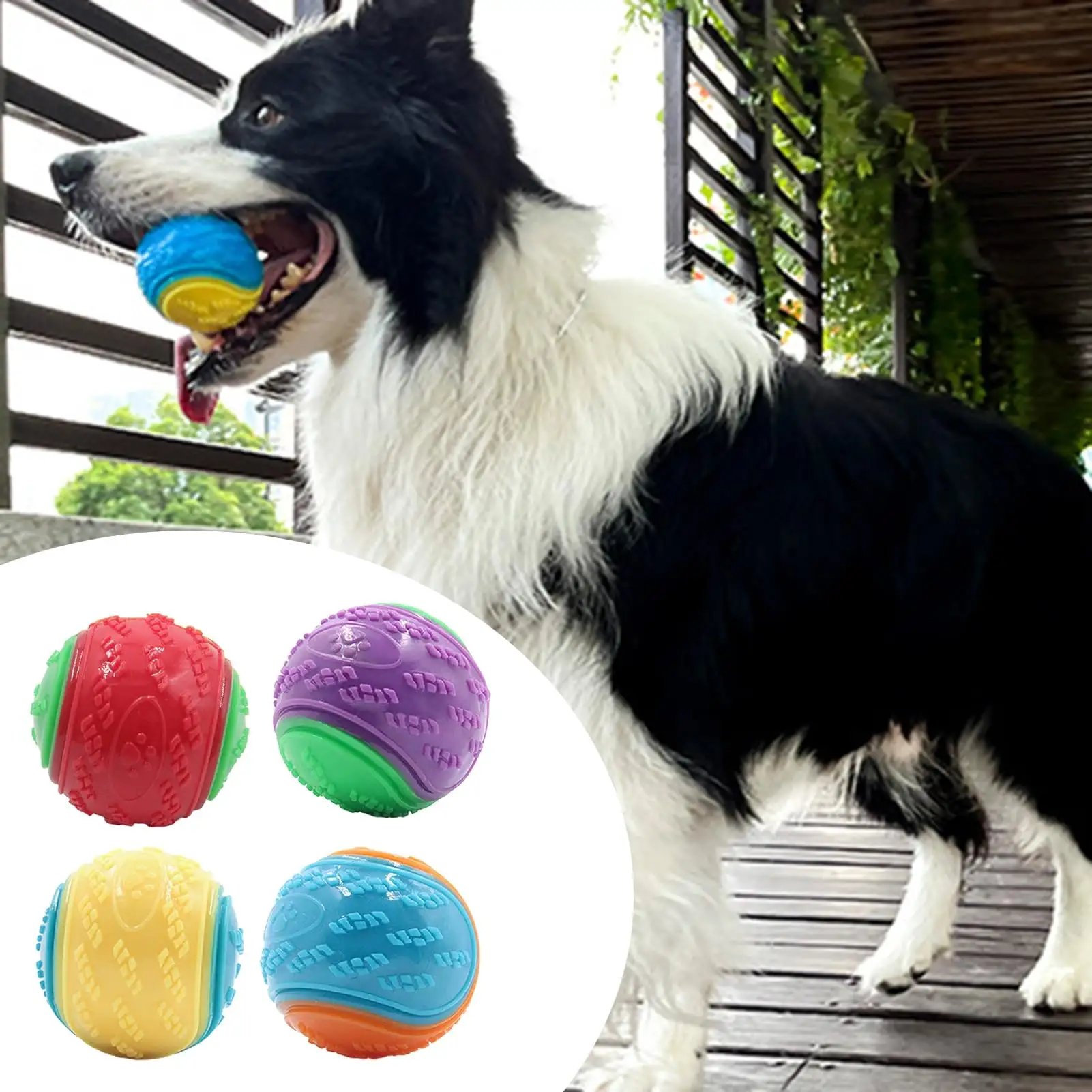 Pet Toys Ball Customized 6.5cm Durable Tennis Ball Pet Chew Toys Interactive Teeth Cleaning Dog Squeaky Toys