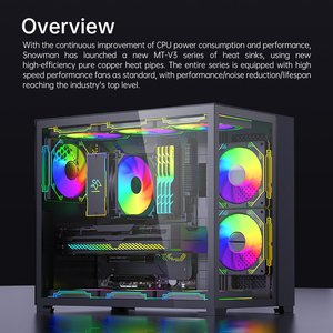 SNOWMAN CPUエアクーラーMT4ヒートパイプタワー冷却ヒートシンクLGA 1851 1700 1200 AM5 AM4コンピュータ用CPUラジエーター - Product Image 2
