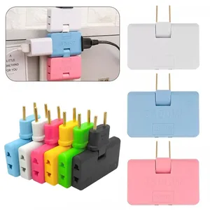 Enchufe EE. UU. UE Adaptador de enchufe plano de 3 vías Enchufe de extensión 180 grados giratorio 3 en 1 Enchufe convertidor de viaje plegable portátil - Product Image 3