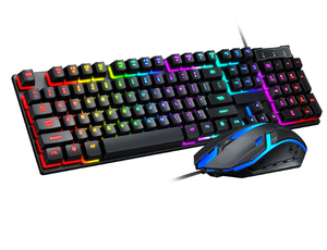 Juego de teclado y ratón para videojuegos, conjunto de teclado con cable y retroiluminación, impermeable, para juegos de ordenador - Product Image 6