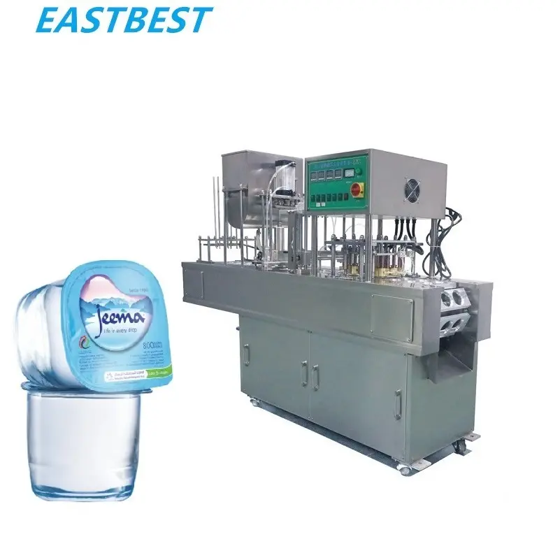 Máquina de selagem para enchimento de água mineral, 2 4 linhas plásticas, preço de fábrica, leite, suco de frutas, copo, máquina de vedação