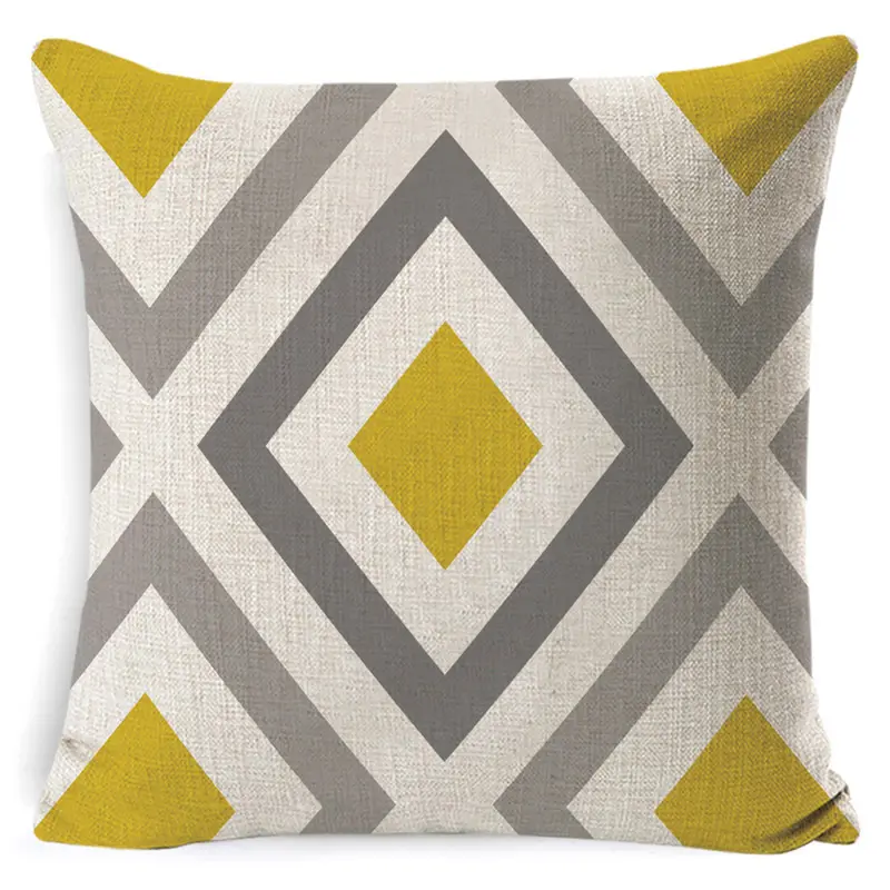 Capa de almofada para sofá, capa amarela para almofada estampada estilo nórdico, nova série geométrica 2020