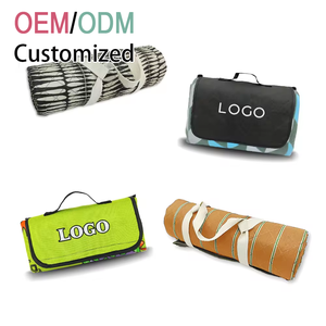 Bán buôn nhà sản xuất Dã Ngoại chăn thiết kế tùy chỉnh cực Fleece PEVA không thấm nước di động ngoài trời hoạt động chăn bãi biển mat - Product Image 1