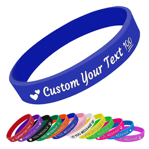 Dustproof Personalized Customized Text Silicone Rubber Bracelets Wristband for Events <strong>Gifts</strong> <strong>Fundraisers</strong> Awareness Motivation - Product Image 1