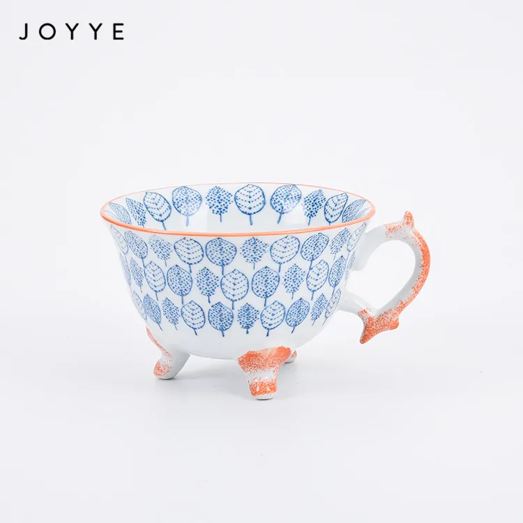Tasse à café Joyye en céramique avec poignée, Style feuille, peinture à la main, 8.5Oz, nouvelle collection