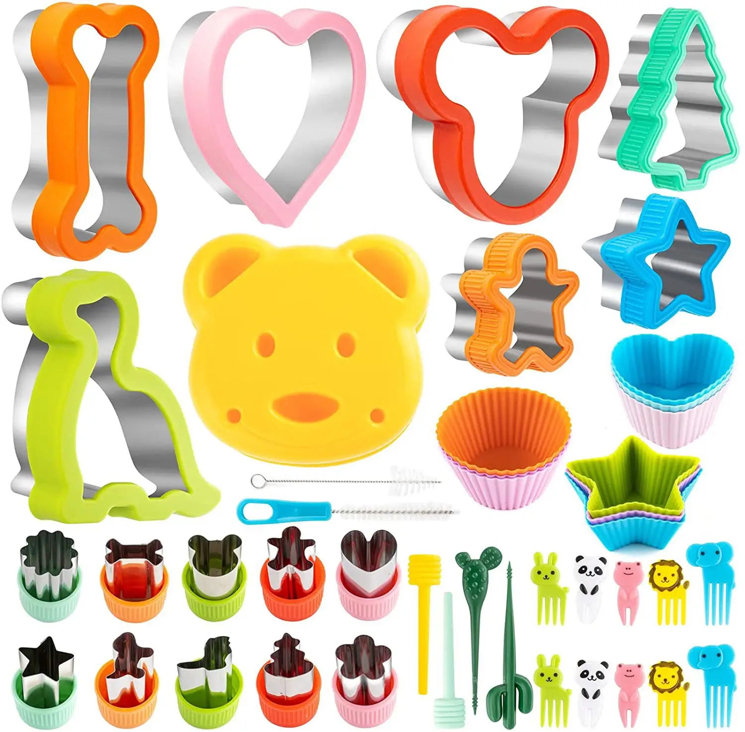 Set di stampi per stampi per frutta e verdura senza BPA Set di forme per taglierina per Sandwich in acciaio inossidabile di alta qualità per bambini