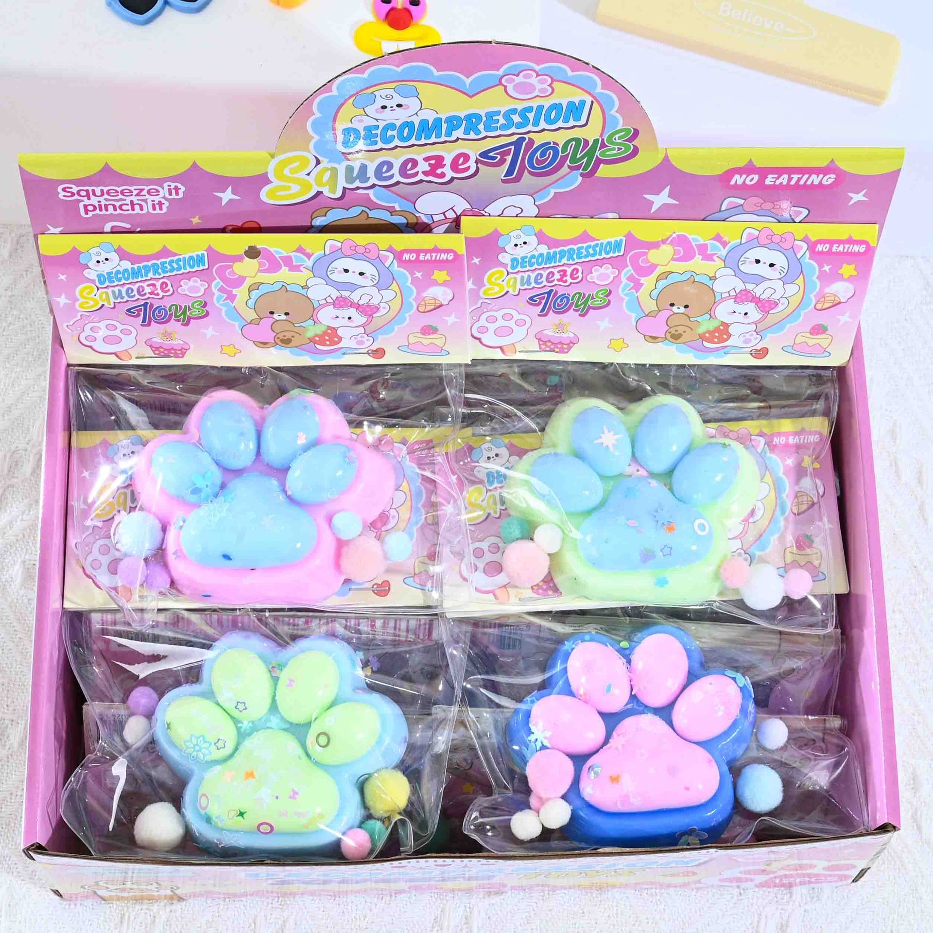 Morandi cat paw-75x65mm-55g-4-color mixed hair-12 display boxes