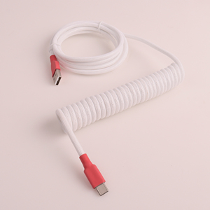 Cable de teclado USB trenzado FCC CE aprobado Cable de teclado mecánico tipo C Cable de teclado en espiral de doble manga - Product Image 3