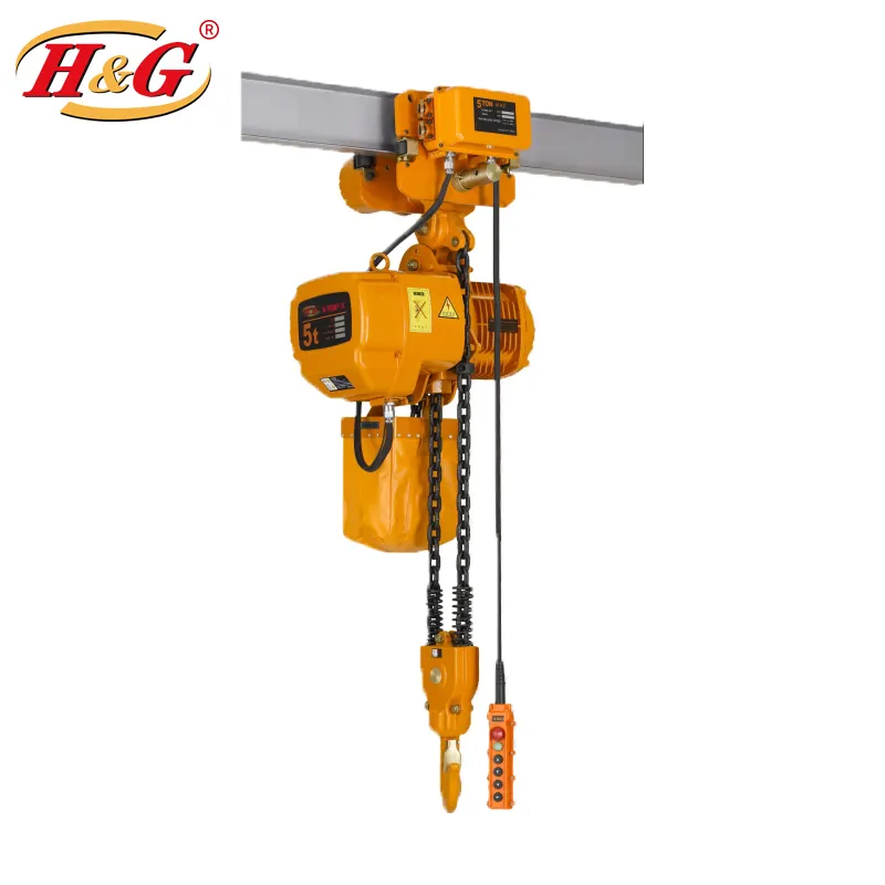 Nhà Máy Giá tốc độ gấp đôi Hugo Chain hoist Electric với xe đẩy điện 1t đến 5t