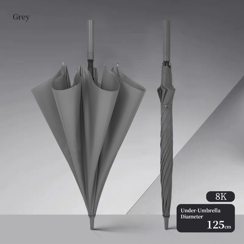 Parapluie à tige droite extra-large 8K - Gris brumeux