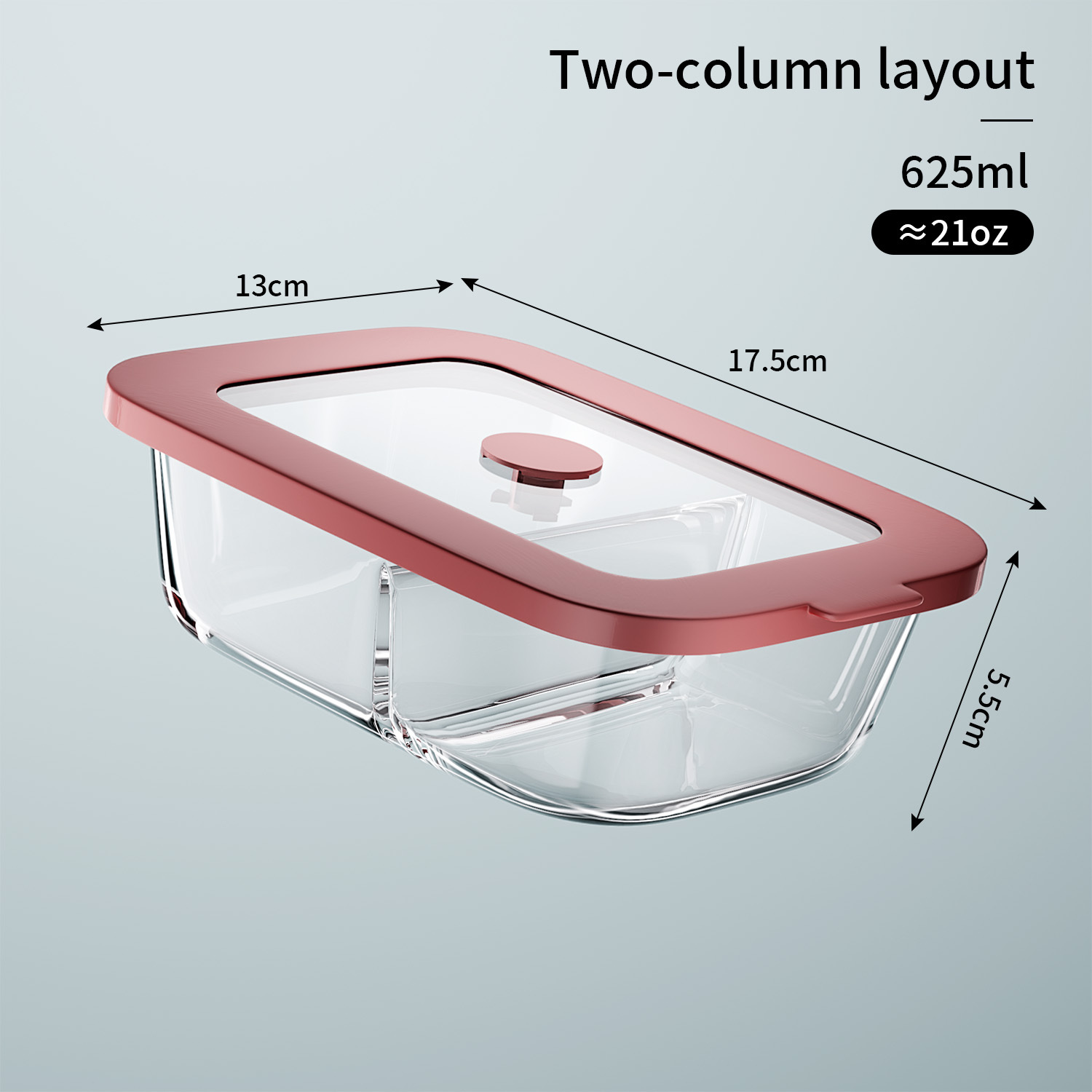 Compartmentalized Square Lunch Box625 ml