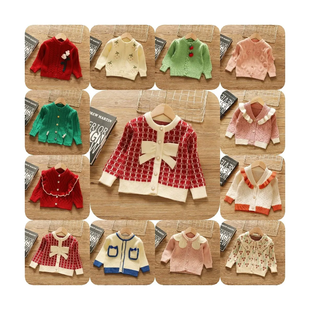 Autumn children Loose Comfortable Cardigan Sweater Girls' Warmth Long Sleeve Sweaters kids winter sweater with heart