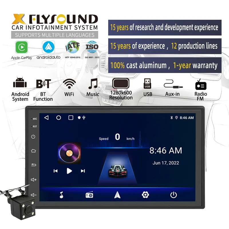 Flysonic OEM/ODM خدمات 7 بوصة سيارة mp3 مشغل بلوتوث صوت للسيارة راديو fm para auto andid 10 مشغل سيارة Mp5