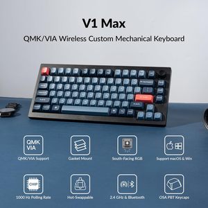 Artículos a granel Fábrica Original Keychron V5 Max Teclado mecánico inalámbrico personalizado para juegos con teclado numérico Teclado para juegos de computadora - Product Image 4