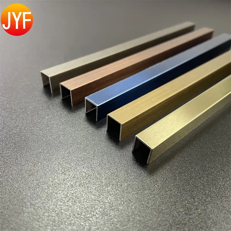 L2010 China Supply Stainless Steel Metal Straight U Shaped Edge Tile Trim Brushed Stainless Steel Tiles Chrome Angle Trim