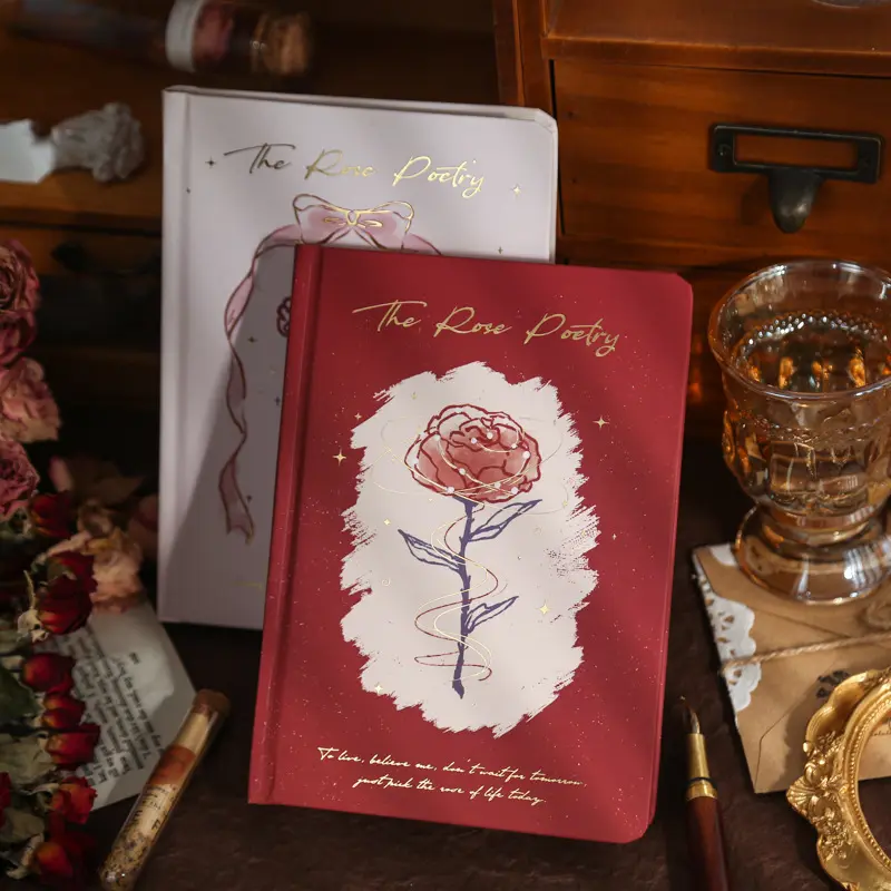 Buku Catatan Kreatif Halaman Dalam Berwarna Mawar Yang Dilukis dengan Tangan Buku Catatan Ilustrasi Bunga dan Tanaman