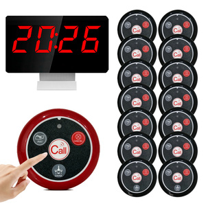 نظام اتصال لاسلكي لمطاعم الوجبات السريعة والمقاهي والحانات مع جهاز نداء وعرض زر اتصال عند المنضدة - Product Image 1