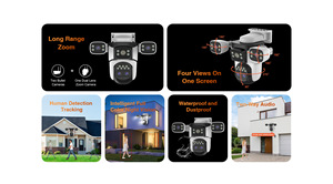 กล้องรักษาความปลอดภัย12MP มี10X ซูมความละเอียดสูง Wi-Fi PTZ กล้องรักษาความปลอดภัย4เลนส์ไร้สายกล้องรักษาความปลอดภัยสำหรับบ้านแสงจ้า - Product Image 6