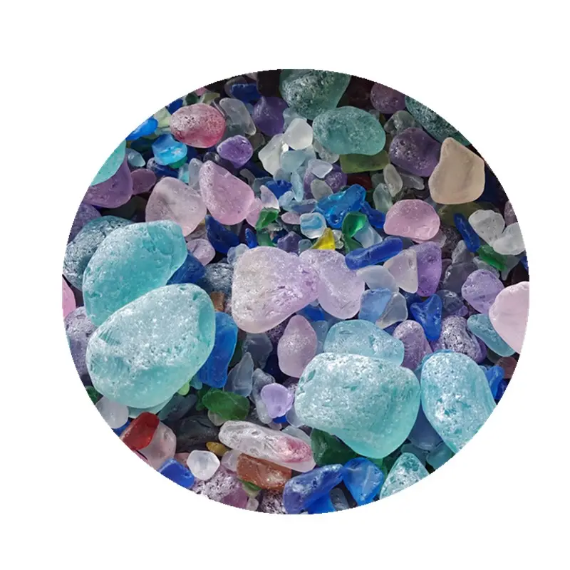 Vidro para praia aventura caça ao tesouro/decorativa paisagem pedra de cristal de vidro colorido