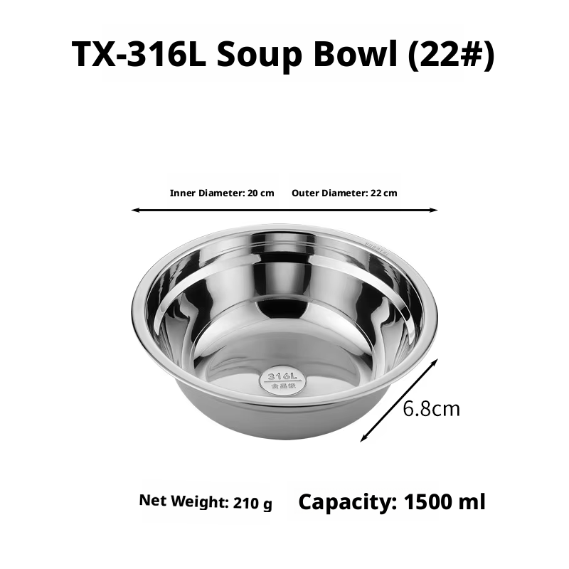 Bol à soupe argent 316-22