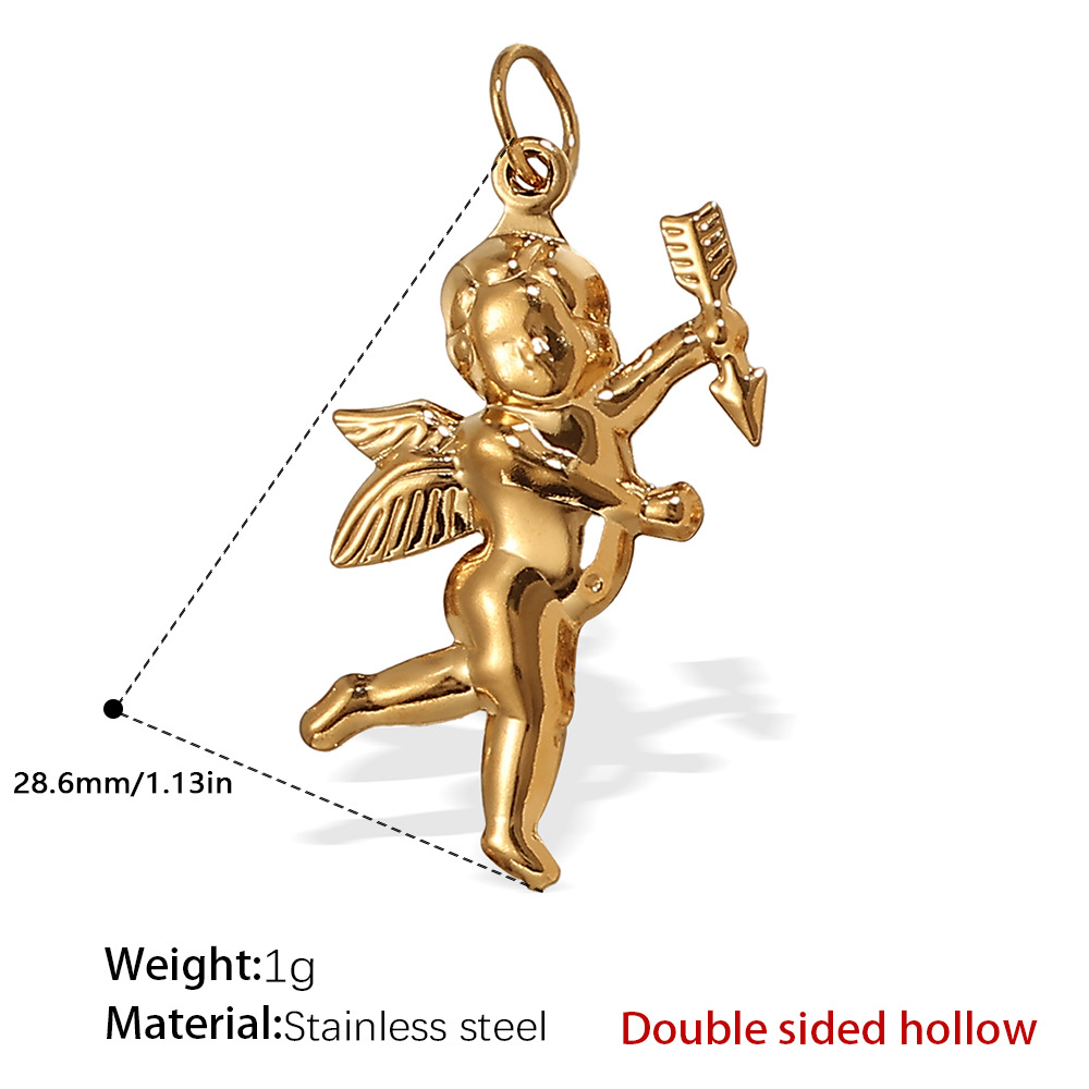 Pj238g ciondolo in oro cavo a doppia faccia