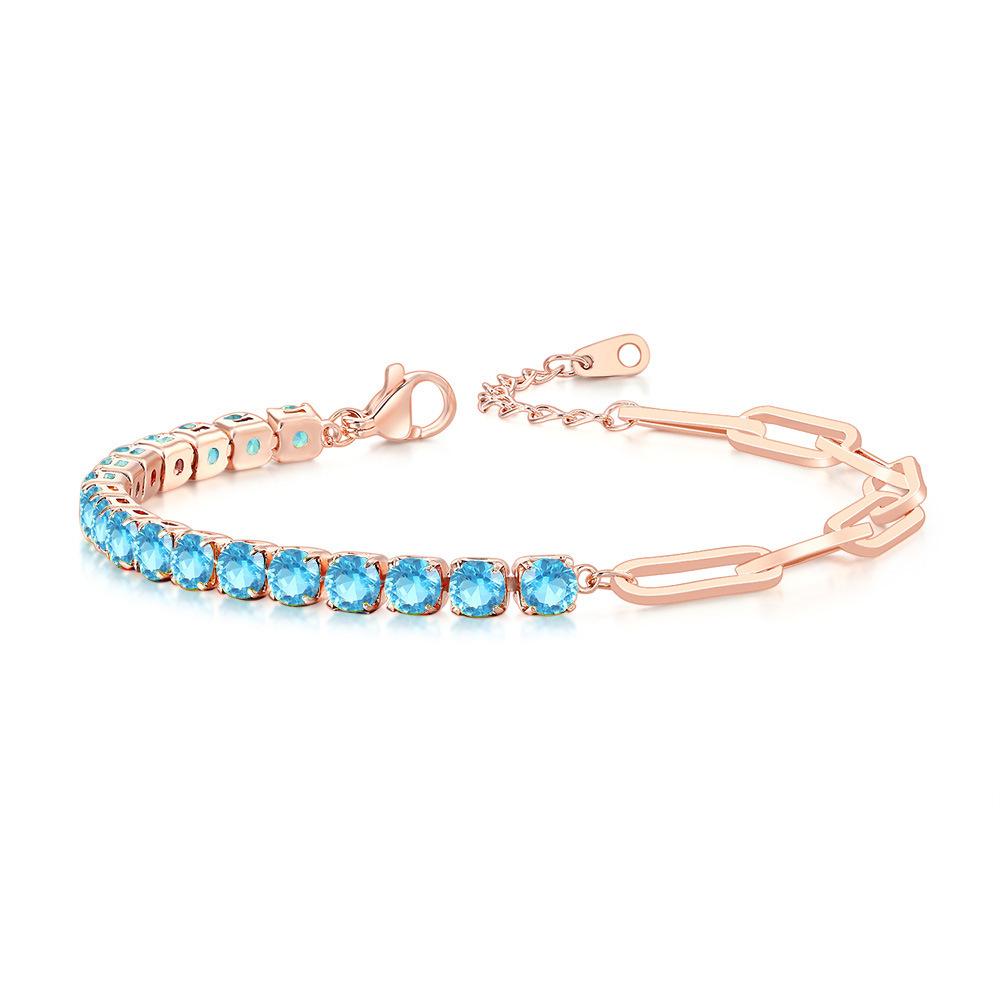 4mm rose gold aquamarine