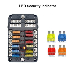 防水カーバスマリン12ウェイ回路LEDインジケーター32VDCヒューズボックスホルダー、マイナス端子付き - Product Image 2