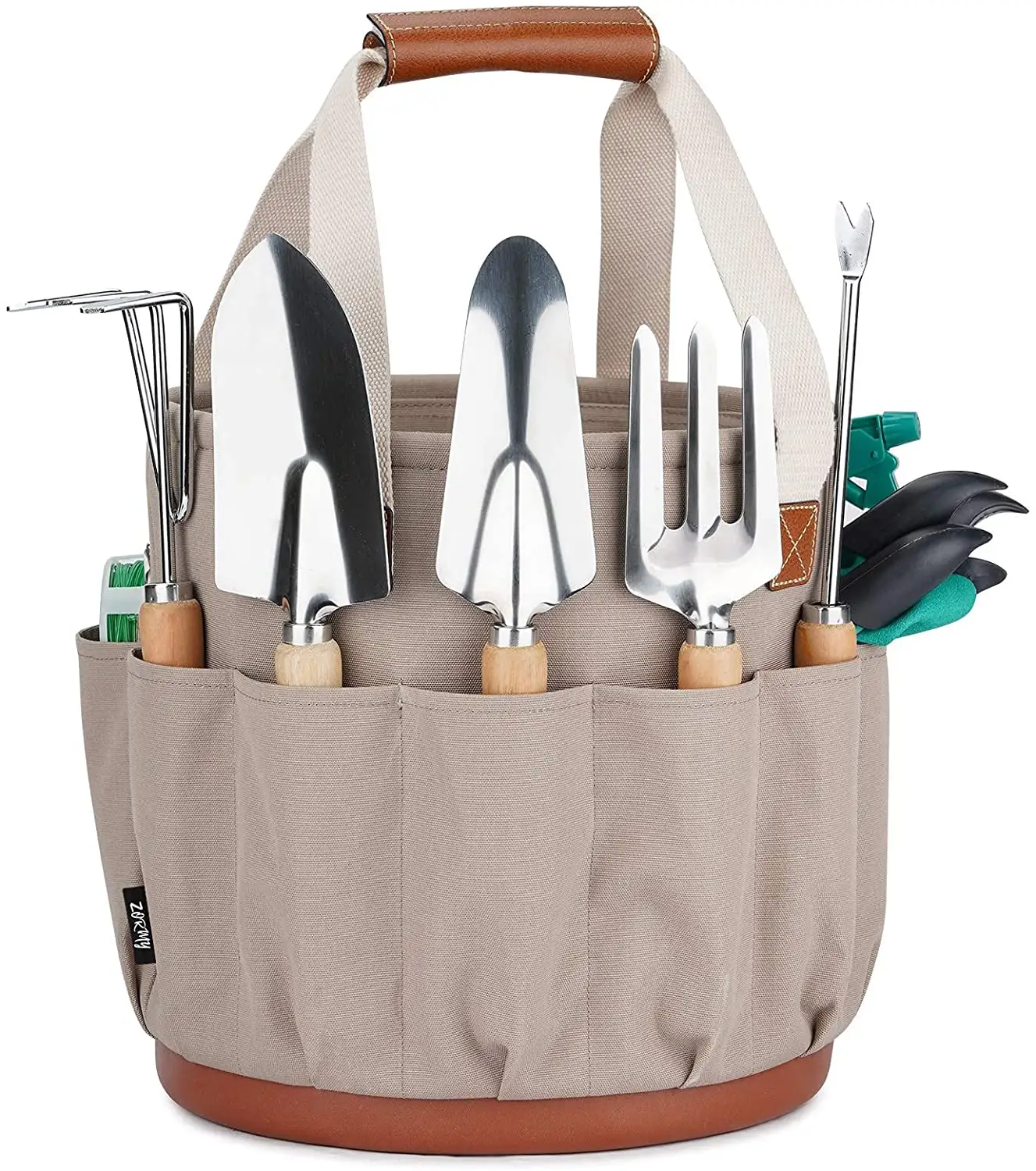 Bolsa de manutenção de ferramentas redondas, sacola de jardinagem para casa, kit de jardinagem