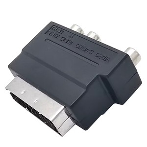 SCART-Adapter für Gaming AV-Block auf 3 Cinch Phono Composite S-Video In/Out-Schalter Konverter Netzteil Adapter für TV DVD VCR - Product Image 2