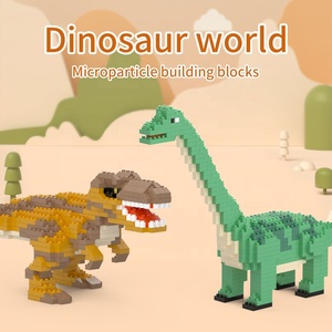 DIY Assembly 600 + pcs Micro บล็อกอาคารชุดไดโนเสาร์ Series T-Rex จําลองไดโนเสาร์อิฐชุดมินิอนุภาคสําหรับ 8 + - Product Image 5