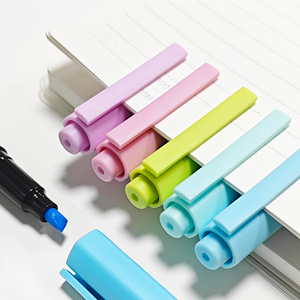 Juego de 6 colores, rotulador fluorescente, Rotulador con puntas de cincel para papelería de oficina - Product Image 5