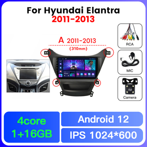 NaviFly TS10 TS18 El más nuevo sistema de navegación para automóvil Android 1280*720p para Hyundai Elantra 2012-2015 compatible con control de voz 360 Cam - Product Image 2