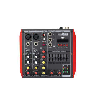 Professional 4-Channel Mini Audio Console <strong>Mixer</strong> 48V Phantom Power Interface Controller for PC Recording Stage Sound <strong>Pro</strong> Console