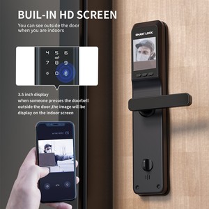 Beliebteste gehärtete Glasscheibe Finger abdruck Tuya Wifi Smart Data <span class=keywords><strong>Intercom</strong></span> Digitale Wohnungstür Smart Lock