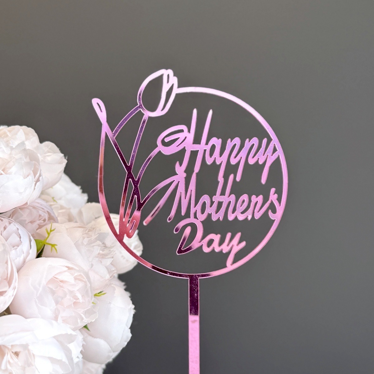 Tulip mothers day happy mirror-rose red