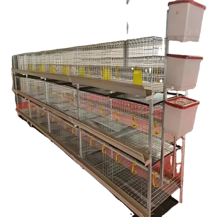 Sıcak satış 96 / 160 kuşlar 3 / 4 katmanlar kümes hayvanları tavuk besleme kafesleri sistemi