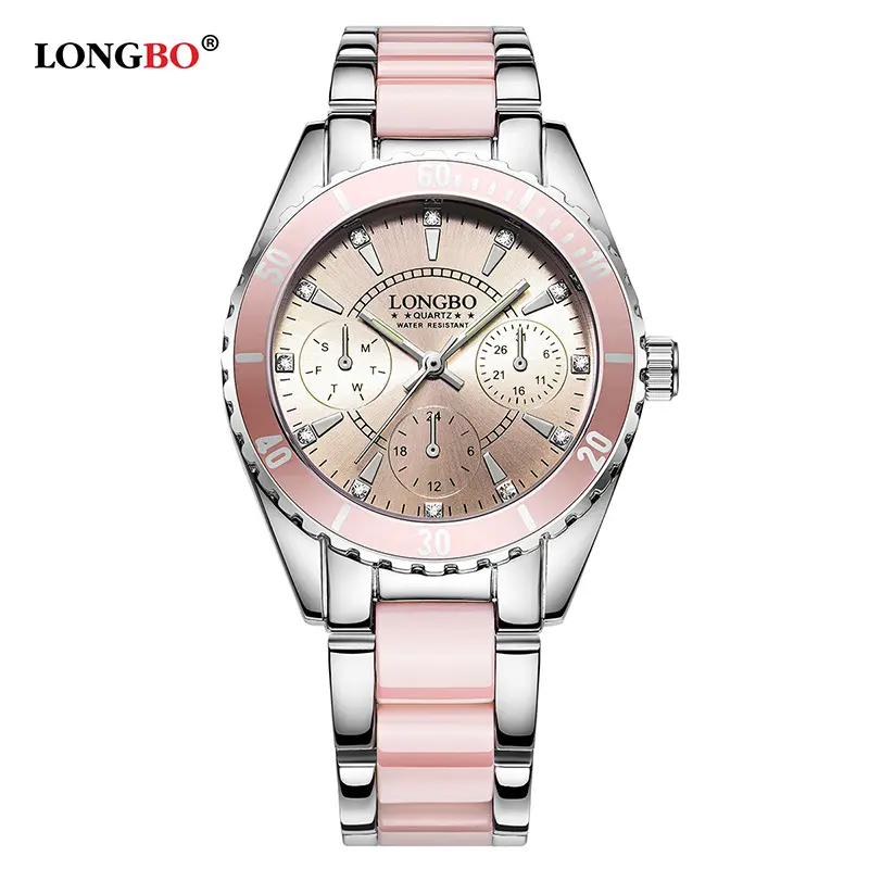 LONGBO Donne Eleganti 80303 di Modo Analogico Al Quarzo Orologi di Lusso del Rhinestone Della Signora orologi In Ceramica