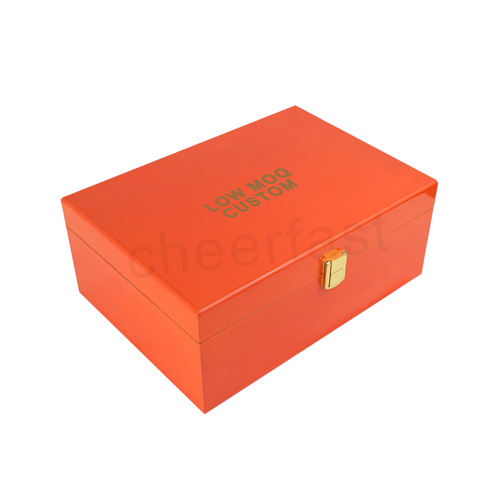 Scatola di legno MDF arancione personalizzata