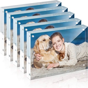 Customizable Acrylic Block Picture <strong>Frame</strong> with Strong Magnet Back 3x4 8x10 <strong>11x17</strong> Frameless Wall Table Display Gift - Product Image 5