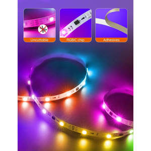 RGBIC LED şerit ışıkları IP65 su geçirmez noel ışık colorchristmas etkisi DIY segmenti ile noel ağacı dekorasyon için - Product Image 4