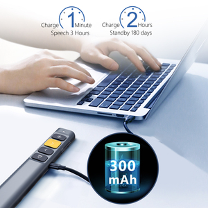 Clicker di presentazione per presentatore Wireless Powerpoint puntatore Clicker PowerPoint remoto presentatore ricaricabile USB RF da 2.4GHz - Product Image 2