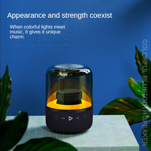 彩色发光二极管灯TWS扬声器无线低音炮迷你户外HiFi音箱便携式扬声器