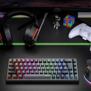 65% all'ingrosso tastiera meccanica retroilluminata Wireless RGB con modalità tripla per i giocatori MK12 Mini 68-Key per Computer tastiera da gioco