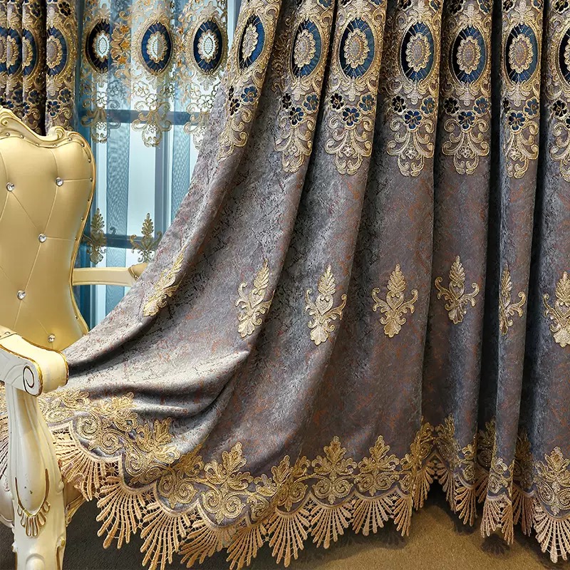 Broderie en tissu bleu