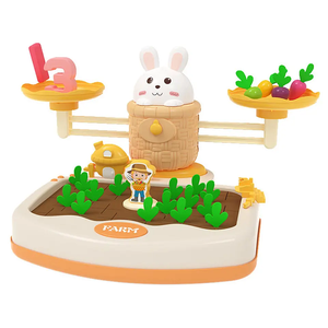 Montessori Educational Toys Kids 2 in 1 Carrot Harvest Memory Rabbit Balance Game Happy Farm <strong>Shape</strong> <strong>Sorting</strong> and Matching Puzzle - Product Image 1