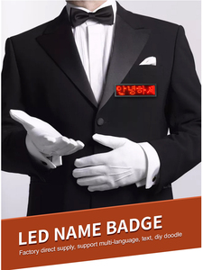 Multi-lingua indossabile Pin Led personale nome Badge Led Display luminoso elettronico Led nome Tag - Product Image 6