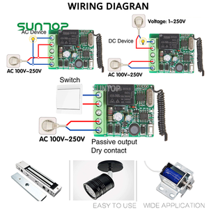 RF 433 Mhz Fernbedienungen Drahtloser Fernbedienung schalter 220V 1CH Relais empfänger modul mit Fernbedienung am AUS-Sender - Product Image 4