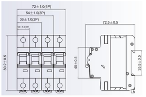 Diferentes tipos de disyuntor 1P 2P 3P 4P Mini MCB 1A-63A AC MCB Disyuntor en miniatura