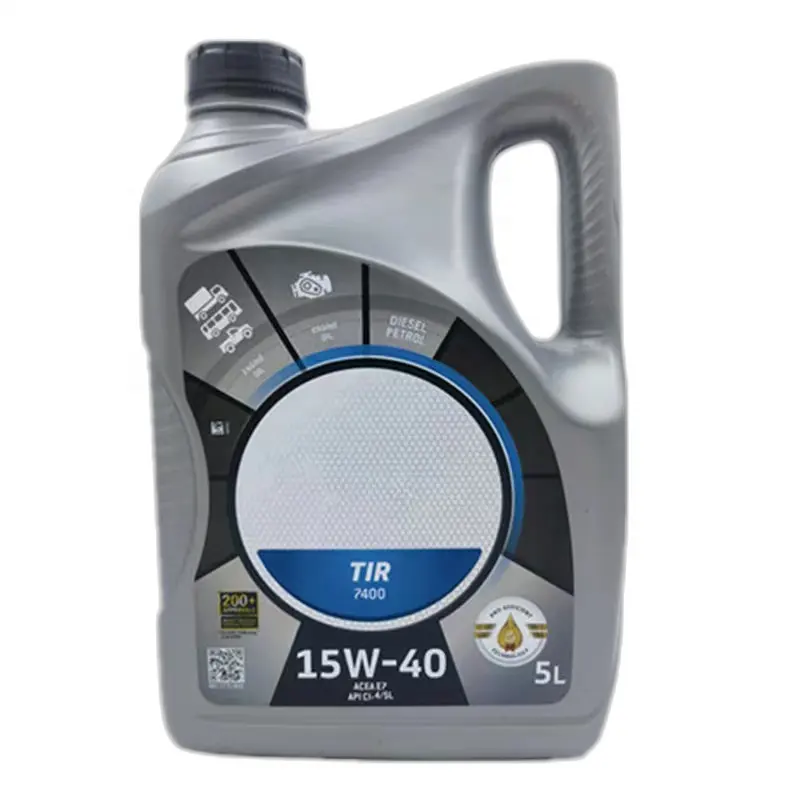 Aceite total TIR7400 15W-40 Lubricante de motor de coche diésel y gasolina totalmente sintético Aceite base de 5 litros con certificado SAE