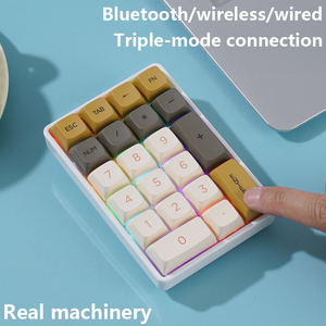Three-mode Wireless Mechanical <strong>Numeric</strong> <strong>Keyboard</strong> 21-key <strong>Numeric</strong> Keypad USB Computer Accounting Digital Area Small <strong>Keyboard</strong>